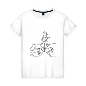 Женская футболка хлопок с принтом Закон Ома в Белгороде, 100% хлопок | прямой крой, круглый вырез горловины, длина до линии бедер, слегка спущенное плечо | ампер | вольт | напряжение | наука | сопротивление | ток | физика | электричество