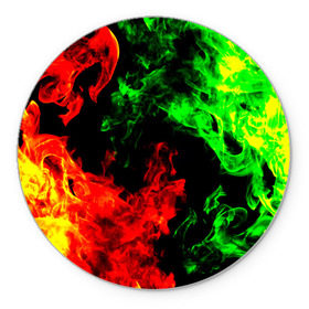 Коврик круглый с принтом Огненная битва в Белгороде, резина и полиэстер | круглая форма, изображение наносится на всю лицевую часть | дым | зеленый | красный | огонь