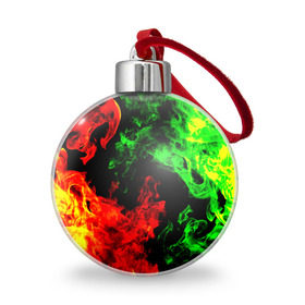 Ёлочный шар с принтом Огненная битва в Белгороде, Пластик | Диаметр: 77 мм | дым | зеленый | красный | огонь