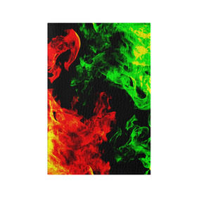 Обложка для паспорта матовая кожа с принтом Огненная битва в Белгороде, натуральная матовая кожа | размер 19,3 х 13,7 см; прозрачные пластиковые крепления | дым | зеленый | красный | огонь