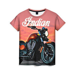Женская футболка 3D с принтом Indian 1 в Белгороде, 100% полиэфир ( синтетическое хлопкоподобное полотно) | прямой крой, круглый вырез горловины, длина до линии бедер | indian