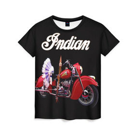 Женская футболка 3D с принтом Indian 5 в Белгороде, 100% полиэфир ( синтетическое хлопкоподобное полотно) | прямой крой, круглый вырез горловины, длина до линии бедер | indian