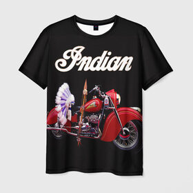 Мужская футболка 3D с принтом Indian 5 в Белгороде, 100% полиэфир | прямой крой, круглый вырез горловины, длина до линии бедер | indian