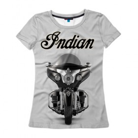 Женская футболка 3D с принтом Indian 6 в Белгороде, 100% полиэфир ( синтетическое хлопкоподобное полотно) | прямой крой, круглый вырез горловины, длина до линии бедер | 