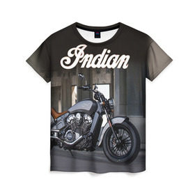 Женская футболка 3D с принтом Indian 8 в Белгороде, 100% полиэфир ( синтетическое хлопкоподобное полотно) | прямой крой, круглый вырез горловины, длина до линии бедер | indian
