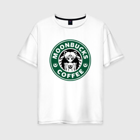 Женская футболка хлопок Oversize с принтом Сейлор Мун Старбакс в Белгороде, 100% хлопок | свободный крой, круглый ворот, спущенный рукав, длина до линии бедер
 | сейлор мун | старбакс