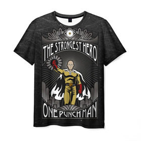 Мужская футболка 3D с принтом One Punch Man в Белгороде, 100% полиэфир | прямой крой, круглый вырез горловины, длина до линии бедер | one punch man | saitama | ванпанчмен | сайтама