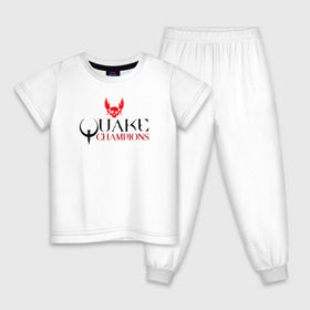 Детская пижама хлопок с принтом Quake is back! в Белгороде, 100% хлопок |  брюки и футболка прямого кроя, без карманов, на брюках мягкая резинка на поясе и по низу штанин
 | q1 | q2 | q3 | quake | квейк | крылья | олд | череп