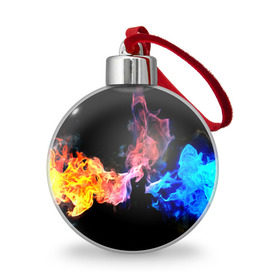 Ёлочный шар с принтом Битва огней в Белгороде, Пластик | Диаметр: 77 мм | красный | огонь | синий