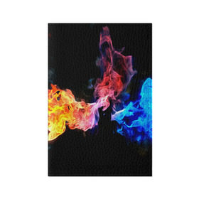 Обложка для паспорта матовая кожа с принтом Битва огней в Белгороде, натуральная матовая кожа | размер 19,3 х 13,7 см; прозрачные пластиковые крепления | Тематика изображения на принте: красный | огонь | синий