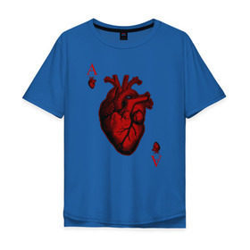 Мужская футболка хлопок Oversize с принтом Червовый Туз в Белгороде, 100% хлопок | свободный крой, круглый ворот, “спинка” длиннее передней части | Тематика изображения на принте: карта | козырный | козырь | очко | сердце | туз | червовый туз