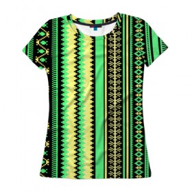 Женская футболка 3D с принтом Этнический в Белгороде, 100% полиэфир ( синтетическое хлопкоподобное полотно) | прямой крой, круглый вырез горловины, длина до линии бедер | 