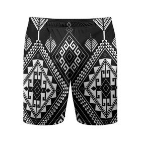 Мужские шорты 3D спортивные с принтом Индейские мотивы в Белгороде,  |  | Тематика изображения на принте: вышивка | орнамент | свитер | черно белый