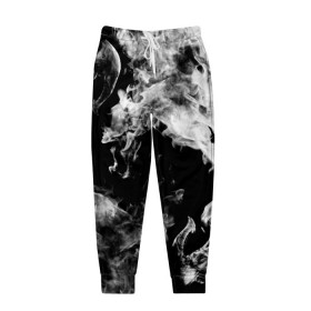 Мужские брюки 3D с принтом Дым в Белгороде, 100% полиэстер | манжеты по низу, эластичный пояс регулируется шнурком, по бокам два кармана без застежек, внутренняя часть кармана из мелкой сетки | огонь | черно белый
