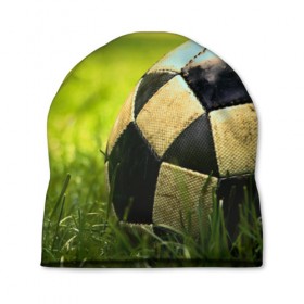 Шапка 3D с принтом Футбол в Белгороде, 100% полиэстер | универсальный размер, печать по всей поверхности изделия | стадион | футбольное поле | футбольный мяч
