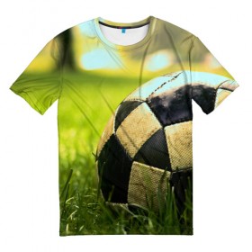 Мужская футболка 3D с принтом Футбол в Белгороде, 100% полиэфир | прямой крой, круглый вырез горловины, длина до линии бедер | стадион | футбольное поле | футбольный мяч