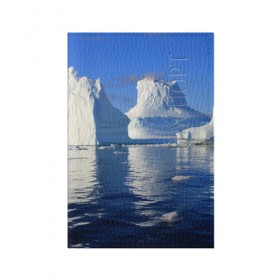 Обложка для паспорта матовая кожа с принтом Айсберг в Белгороде, натуральная матовая кожа | размер 19,3 х 13,7 см; прозрачные пластиковые крепления | айсберг | антаркида | арктика | вода | лёд | океан | отражение | север | солнце | холод