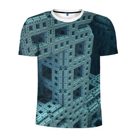 Мужская футболка 3D спортивная с принтом Фрактал в Белгороде, 100% полиэстер с улучшенными характеристиками | приталенный силуэт, круглая горловина, широкие плечи, сужается к линии бедра | 