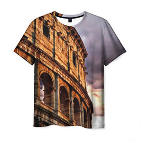 Мужская футболка 3D с принтом Колизей в Белгороде, 100% полиэфир | прямой крой, круглый вырез горловины, длина до линии бедер | архитектура | италия | колизей | отпуск | путешествие | развалины | туризм | турист