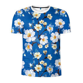 Мужская футболка 3D спортивная с принтом Цветы ретро 5 в Белгороде, 100% полиэстер с улучшенными характеристиками | приталенный силуэт, круглая горловина, широкие плечи, сужается к линии бедра |   | винтаж | прованс | роза | роспись | узор | цветок | цветы