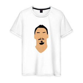 Мужская футболка хлопок с принтом Zlatan Ibrahimovic в Белгороде, 100% хлопок | прямой крой, круглый вырез горловины, длина до линии бедер, слегка спущенное плечо. | златан ибрагимович