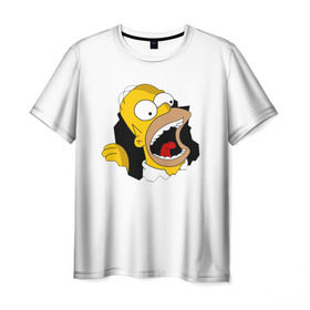 Мужская футболка 3D с принтом Гомер симпсон в Белгороде, 100% полиэфир | прямой крой, круглый вырез горловины, длина до линии бедер | simpsons | гомер | симпсон | симпсоны