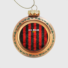 Стеклянный ёлочный шар с принтом A.C. Milan в Белгороде, Стекло | Диаметр: 80 мм | болельщик | италия | клуб | милан | фанат | футбол | футболист