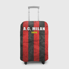 Чехол для чемодана 3D с принтом A.C. Milan в Белгороде, 86% полиэфир, 14% спандекс | двустороннее нанесение принта, прорези для ручек и колес | болельщик | италия | клуб | милан | фанат | футбол | футболист