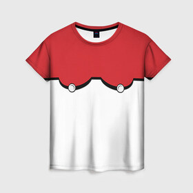Женская футболка 3D с принтом Покеболлы в Белгороде, 100% полиэфир ( синтетическое хлопкоподобное полотно) | прямой крой, круглый вырез горловины, длина до линии бедер | pokemon go