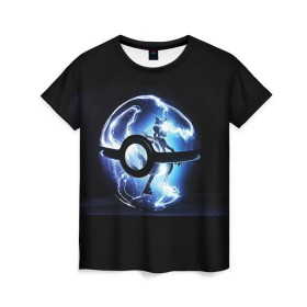 Женская футболка 3D с принтом Покеболл в Белгороде, 100% полиэфир ( синтетическое хлопкоподобное полотно) | прямой крой, круглый вырез горловины, длина до линии бедер | pokemon go