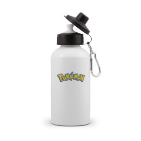 Бутылка спортивная с принтом Pokemon в Белгороде, металл | емкость — 500 мл, в комплекте две пластиковые крышки и карабин для крепления | pokemon | покемон | покемоны