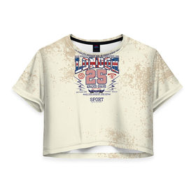 Женская футболка 3D укороченная с принтом Team t-shirt 21 в Белгороде, 100% полиэстер | круглая горловина, длина футболки до линии талии, рукава с отворотами | 