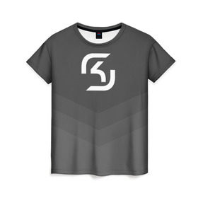 Женская футболка 3D с принтом SK-Gaming в Белгороде, 100% полиэфир ( синтетическое хлопкоподобное полотно) | прямой крой, круглый вырез горловины, длина до линии бедер | csgo | esports | gaming | lg | sk | team