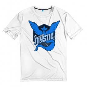 Мужская футболка 3D с принтом Team Mystic в Белгороде, 100% полиэфир | прямой крой, круглый вырез горловины, длина до линии бедер | Тематика изображения на принте: 