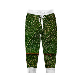 Детские брюки 3D с принтом Листик в Белгороде, 100% полиэстер | манжеты по низу, эластичный пояс регулируется шнурком, по бокам два кармана без застежек, внутренняя часть кармана из мелкой сетки | Тематика изображения на принте: дерево | зеленый | зелень | лист | природа | растения