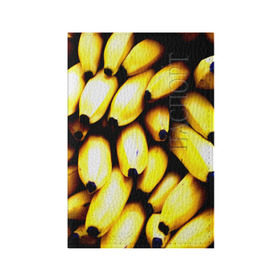 Обложка для паспорта матовая кожа с принтом Бананы в Белгороде, натуральная матовая кожа | размер 19,3 х 13,7 см; прозрачные пластиковые крепления | Тематика изображения на принте: еда | желтый | фрукты