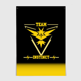 Постер с принтом Team Instinct в Белгороде, 100% бумага
 | бумага, плотность 150 мг. Матовая, но за счет высокого коэффициента гладкости имеет небольшой блеск и дает на свету блики, но в отличии от глянцевой бумаги не покрыта лаком | go | instinct | pokemon | team | покемон