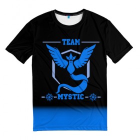 Мужская футболка 3D с принтом Team Mystic в Белгороде, 100% полиэфир | прямой крой, круглый вырез горловины, длина до линии бедер | Тематика изображения на принте: go | mystic | pokemon | team | покемон