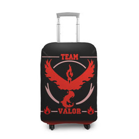 Чехол для чемодана 3D с принтом Team Valor в Белгороде, 86% полиэфир, 14% спандекс | двустороннее нанесение принта, прорези для ручек и колес | go | pokemon | team | valor | покемон