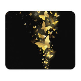 Коврик прямоугольный с принтом Золотые бабочки в Белгороде, натуральный каучук | размер 230 х 185 мм; запечатка лицевой стороны | Тематика изображения на принте: бабочки | девушкам | злато | золото