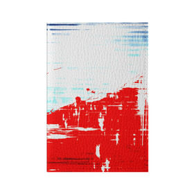 Обложка для паспорта матовая кожа с принтом Потертая краска в Белгороде, натуральная матовая кожа | размер 19,3 х 13,7 см; прозрачные пластиковые крепления | Тематика изображения на принте: красный | яркий