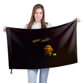 Флаг 3D с принтом Грустный Пикачу в Белгороде, 100% полиэстер | плотность ткани — 95 г/м2, размер — 67 х 109 см. Принт наносится с одной стороны | Тематика изображения на принте: пикачу