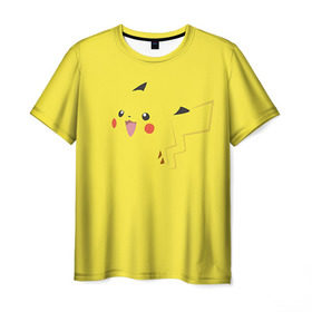 Мужская футболка 3D с принтом Пикачу в Белгороде, 100% полиэфир | прямой крой, круглый вырез горловины, длина до линии бедер | пикачу