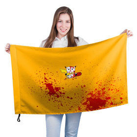 Флаг 3D с принтом Пикачу-агрессор в Белгороде, 100% полиэстер | плотность ткани — 95 г/м2, размер — 67 х 109 см. Принт наносится с одной стороны | пикачу