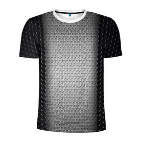 Мужская футболка 3D спортивная с принтом Кольчужка в Белгороде, 100% полиэстер с улучшенными характеристиками | приталенный силуэт, круглая горловина, широкие плечи, сужается к линии бедра | Тематика изображения на принте: кольчуга | металл | сетка