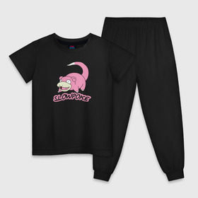 Детская пижама хлопок с принтом Slowpoke в Белгороде, 100% хлопок |  брюки и футболка прямого кроя, без карманов, на брюках мягкая резинка на поясе и по низу штанин
 | pikachu | pokemon | slowpoke | пикачу | покемон | покемоны | слоупок