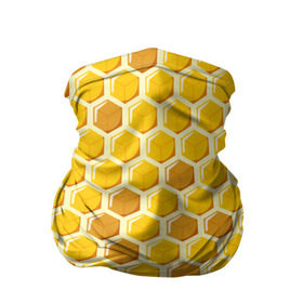 Бандана-труба 3D с принтом Медовые соты в Белгороде, 100% полиэстер, ткань с особыми свойствами — Activecool | плотность 150‒180 г/м2; хорошо тянется, но сохраняет форму | арт | еда | мед | пчелы | соты