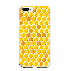 Чехол для iPhone 7Plus/8 Plus матовый с принтом Медовые соты в Белгороде, Силикон | Область печати: задняя сторона чехла, без боковых панелей | арт | еда | мед | пчелы | соты