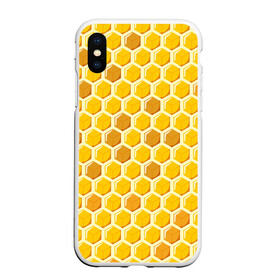 Чехол для iPhone XS Max матовый с принтом Медовые соты в Белгороде, Силикон | Область печати: задняя сторона чехла, без боковых панелей | арт | еда | мед | пчелы | соты
