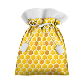 Подарочный 3D мешок с принтом Медовые соты в Белгороде, 100% полиэстер | Размер: 29*39 см | арт | еда | мед | пчелы | соты